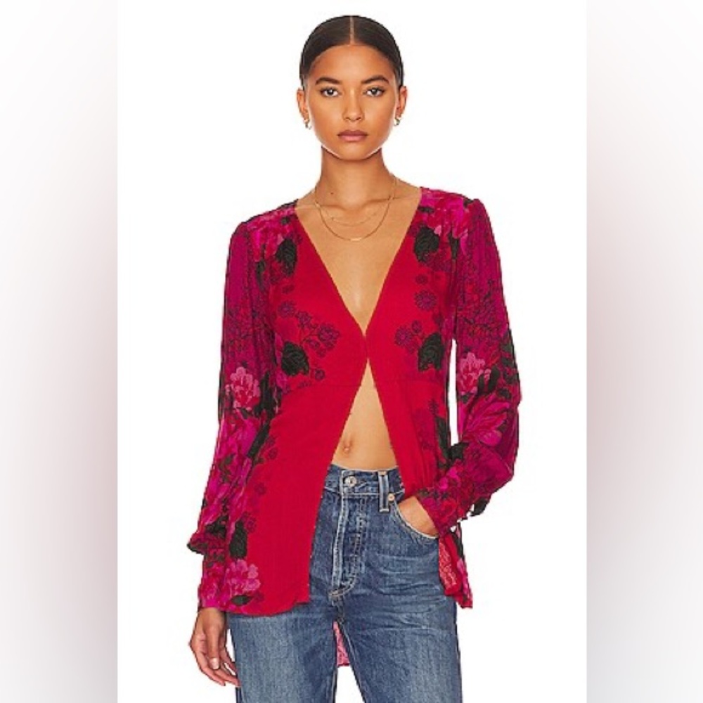 Free People Mikayla Printed Blouse size XS
